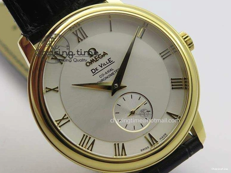 0310 Contemporary De Ville MK 1:1 Best Edition YG White Dial On Black Leather Asian Seagull T1701 (Sec@6) 8233